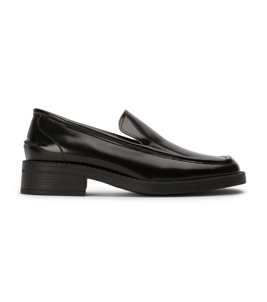 Tony Bianco Teddy Black Hi Shine 4cm Loafers Black | YIEVQ26476