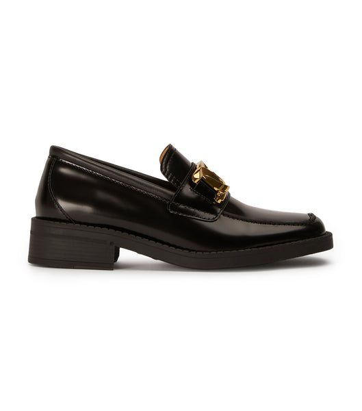 Tony Bianco Tia Black Hi Shine 4cm Loafers Black | IENEJ53655