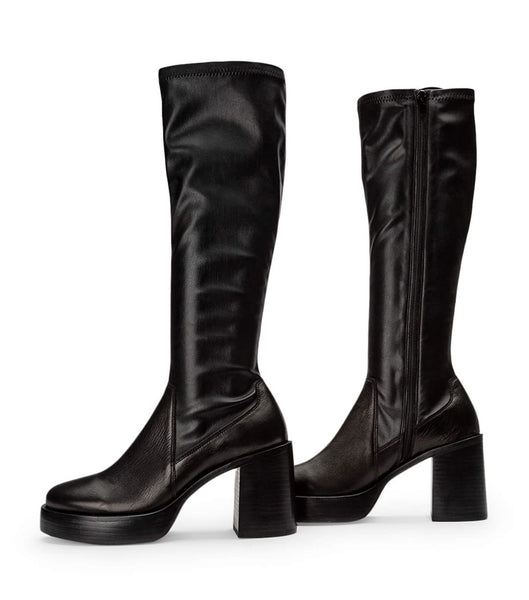 Tony Bianco Tibby Black Venice/Black Venezia 9cm Platform Boots Black | IEXMI47383