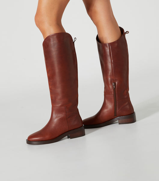 Tony Bianco Tyler Cognac 4cm Knee High Boots Brown | PIEER18025