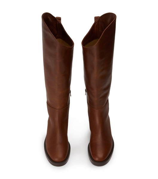 Tony Bianco Tyler Cognac 4cm Knee High Boots Brown | PIEER18025