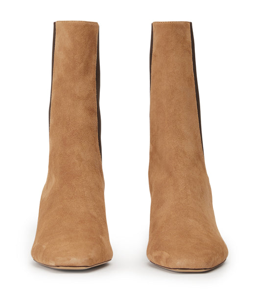 Tony Bianco Verona Butterscotch Suede 5cm Heeled Boots Brown | IEDFL49223