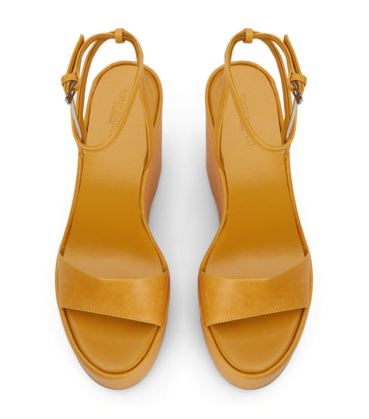 Tony Bianco Vesna Cantelope Antiq 13cm Wedges Yellow | QIEWA80442