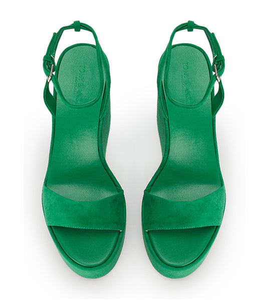 Tony Bianco Vesna Jade Suede 13cm Wedges Green | UIEND97067