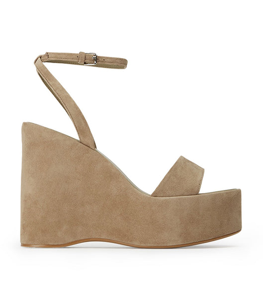 Tony Bianco Vesna Stone Suede 13cm Wedges Grey | EIEVG63506