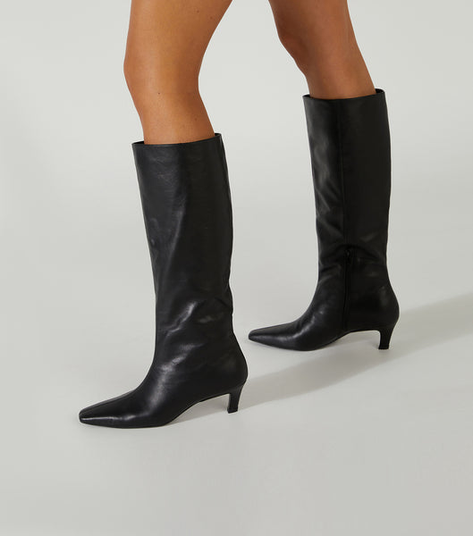 Tony Bianco Vixon Black Venice 5cm Heeled Boots Black | EIEHC24705