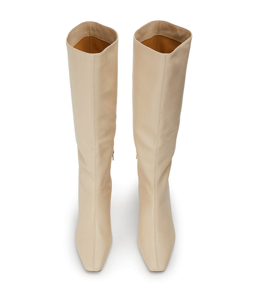 Tony Bianco Vixon Vanilla Nappa 5cm Knee High Boots Light Yellow | QIEWA96458