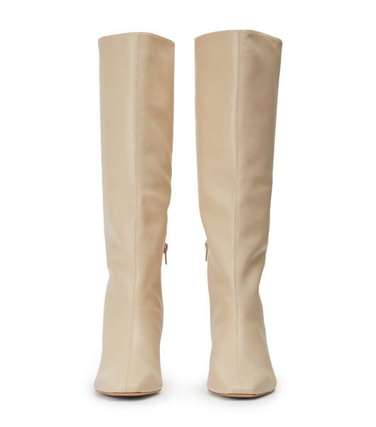 Tony Bianco Vixon Vanilla Nappa 5cm Knee High Boots Light Yellow | QIEWA96458