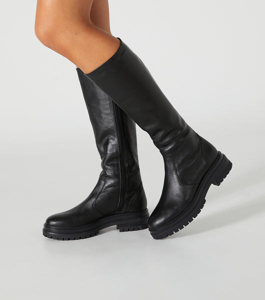 Tony Bianco Wanda Black Venice 4.5cm Knee High Boots Black | IEZPD33957