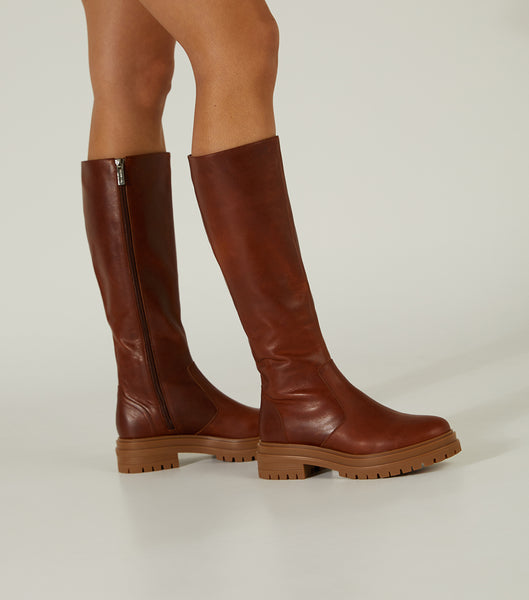 Tony Bianco Wanda Cognac 4.5cm Knee High Boots Brown | IEXMI74909