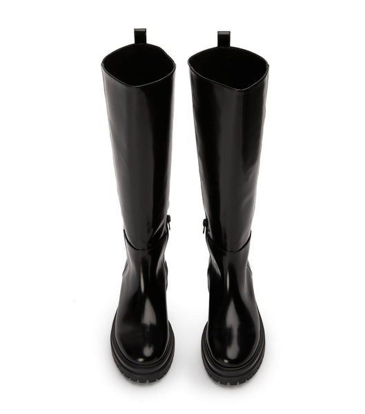 Tony Bianco Welly Black Hi Shine 4.5cm Knee High Boots Black | AIEWC40187