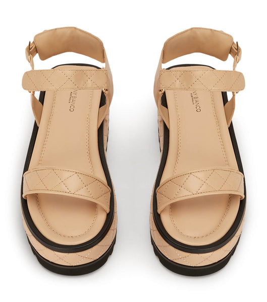 Tony Bianco Zahara Beech Nappa 6cm Flat Sandals Beige | PIEQX46623