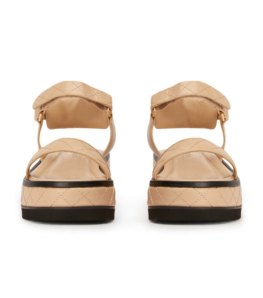 Tony Bianco Zahara Beech Nappa 6cm Flat Sandals Beige | PIEQX46623