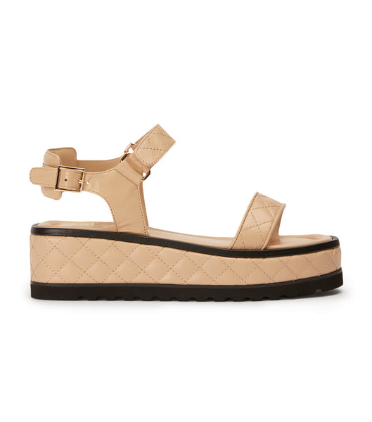 Tony Bianco Zahara Beech Nappa 6cm Flat Sandals Beige | PIEQX46623