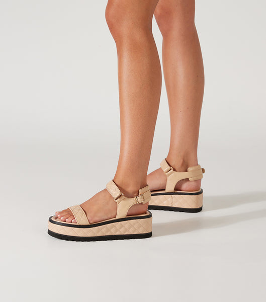 Tony Bianco Zahara Beech Nappa 6cm Sandals Beige | IEQAV85171