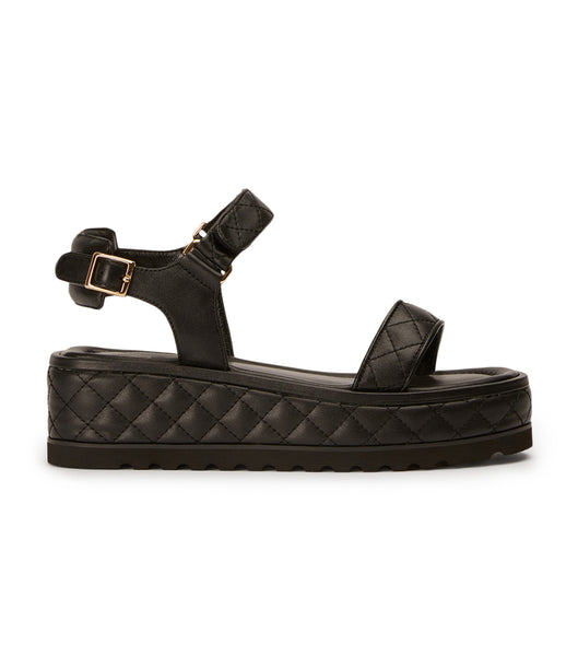 Tony Bianco Zahara Black Nappa 6cm Flat Sandals Black | IEXBR36232