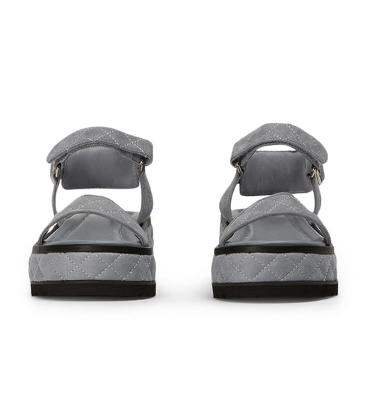 Tony Bianco Zahara Steel Grey Suede 6cm Flat Sandals Grey | GIEUC78951