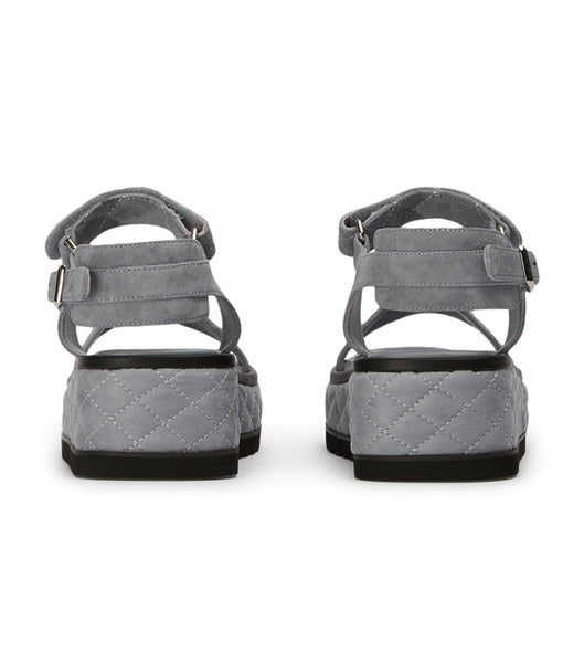 Tony Bianco Zahara Steel Grey Suede 6cm Flat Sandals Grey | GIEUC78951