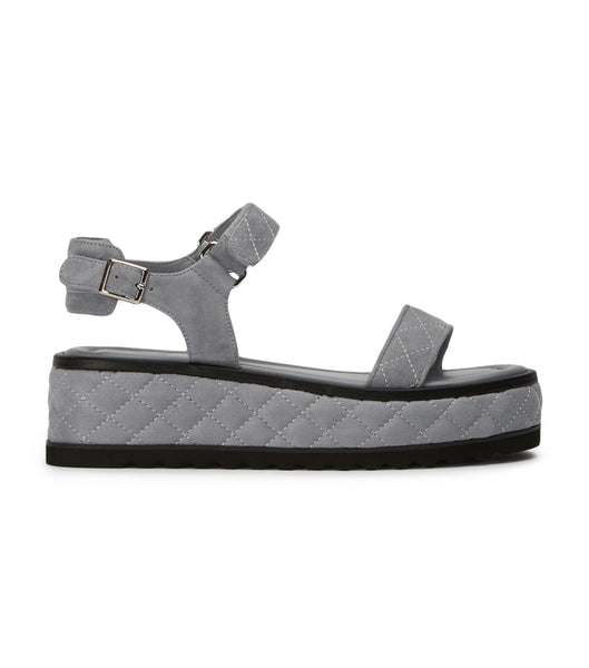 Tony Bianco Zahara Steel Grey Suede 6cm Flat Sandals Grey | GIEUC78951