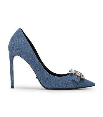 Tony Bianco Abbey Washed Denim 10.5cm Court Shoes Blue | XIEGW78872