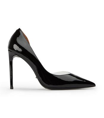 Tony Bianco Adore Black Patent/Clear Vinylite 10.5cm Stiletto Heels Black | IEXMI32150