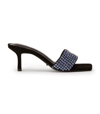 Tony Bianco Amos Blue Crystal/Black Suede 6.5cm Bling Heels Blue / Black | AIEWC12308