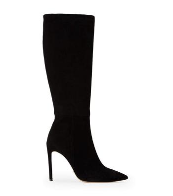 Tony Bianco Apollo Black Suede 10.5cm Knee High Boots Black | EIEVG76552