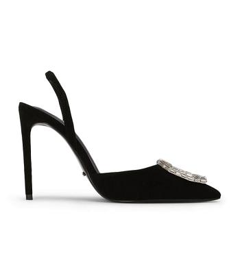 Tony Bianco Arma Black Suede 10.5cm Bling Heels Black | IEEAH90631