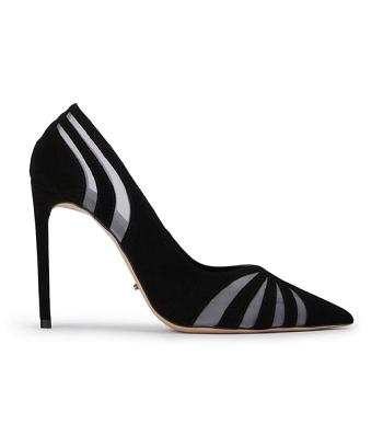 Tony Bianco Arrow Black Suede 10.5cm Event Heels Black | IEQCS46080