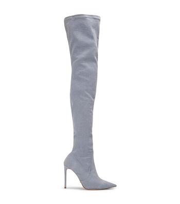 Tony Bianco Avah Denim Stretch 10.5cm Stiletto Boots Blue | IEJVR76621