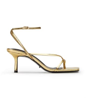 Tony Bianco Avi Gold Foil 6.5cm Event Heels Gold | UIEND96024