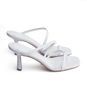 Tony Bianco Blossom White Sheep Nappa 7.5cm Strappy Heels White | UIETG24100