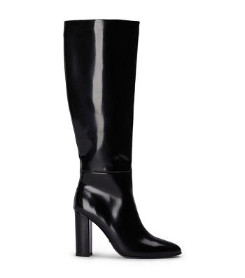 Tony Bianco Boss Black Hi Shine 9.5cm Knee High Boots Black | IECIF88658