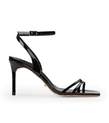 Tony Bianco Camelia Black Patent 8.5cm Strappy Heels Black | PIEQX34832