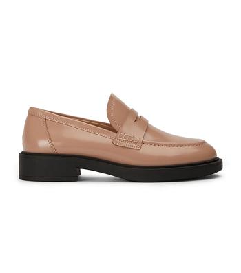 Tony Bianco Cherish Latte Hi Shine 4.5cm Loafers Brown | IEEAH14825