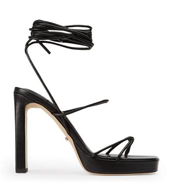 Tony Bianco Deon Black Nappa 11.5cm Block Heels Black | IEJZR59753