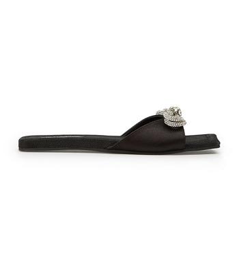 Tony Bianco Esta Black Satin 1.5cm Sandals Black | IEDYB17679