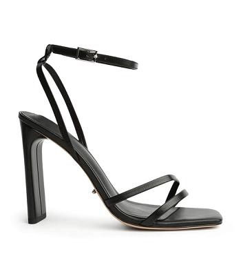 Tony Bianco Fiance Black Kid 11cm Strappy Heels Black | GIEEC38248