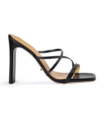 Tony Bianco Fior Black Kid 11cm Strappy Heels Black | AIEWC29807