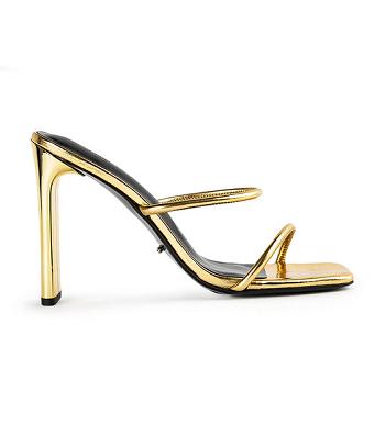 Tony Bianco Florence Gold Foil 11cm Block Heels Gold | AIEDF95400