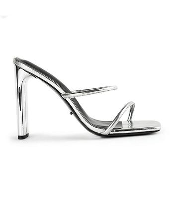 Tony Bianco Florence Silver Foil 11cm Block Heels Silver | IENZX90461