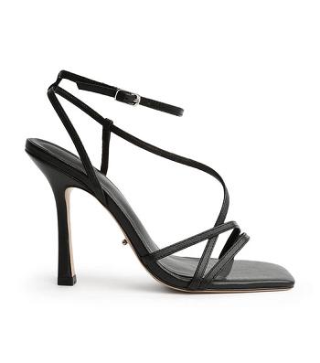 Tony Bianco Franci Black Kid 10.5cm Strappy Heels Black | YIEVQ42374