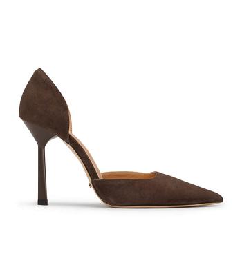 Tony Bianco Gala Espresso Suede 10cm Court Shoes Brown | FIEHY67731