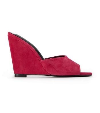 Tony Bianco Galaxy Lipstick Suede 11cm Wedges Red | MIEFT43492