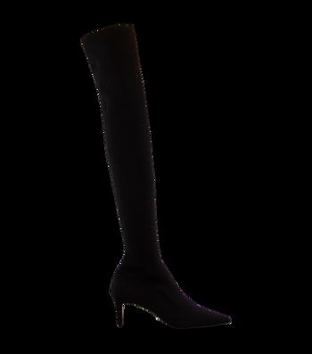 Tony Bianco Gracie Black Sock Knit 6.5cm Heeled Boots Black | IEICD90528