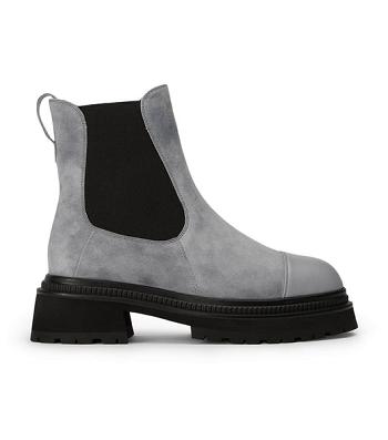 Tony Bianco Hurricane Steel Grey Suede 5.5cm Combat Boots Grey | YIEGT29765