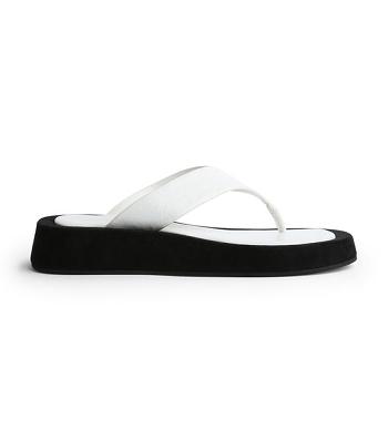 Tony Bianco Ives Milk Capretto 3.5cm Flat Sandals White | SIEVO89513