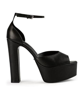 Tony Bianco Jayze Black Como 14cm Block Heels Black | FIEHY73055