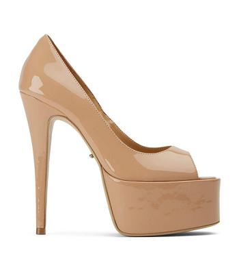 Tony Bianco Jolee Nude Patent 15cm Platform Shoes Beige | IEZDE87914