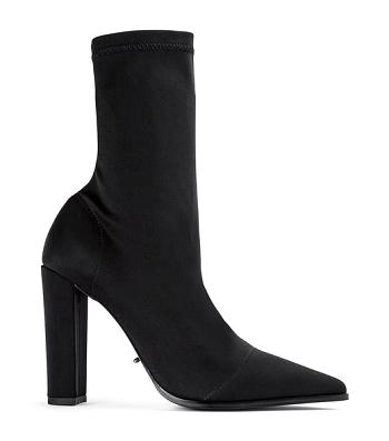 Tony Bianco Lila Black Lycra 10.3cm Ankle Boots Black | IEICD94080